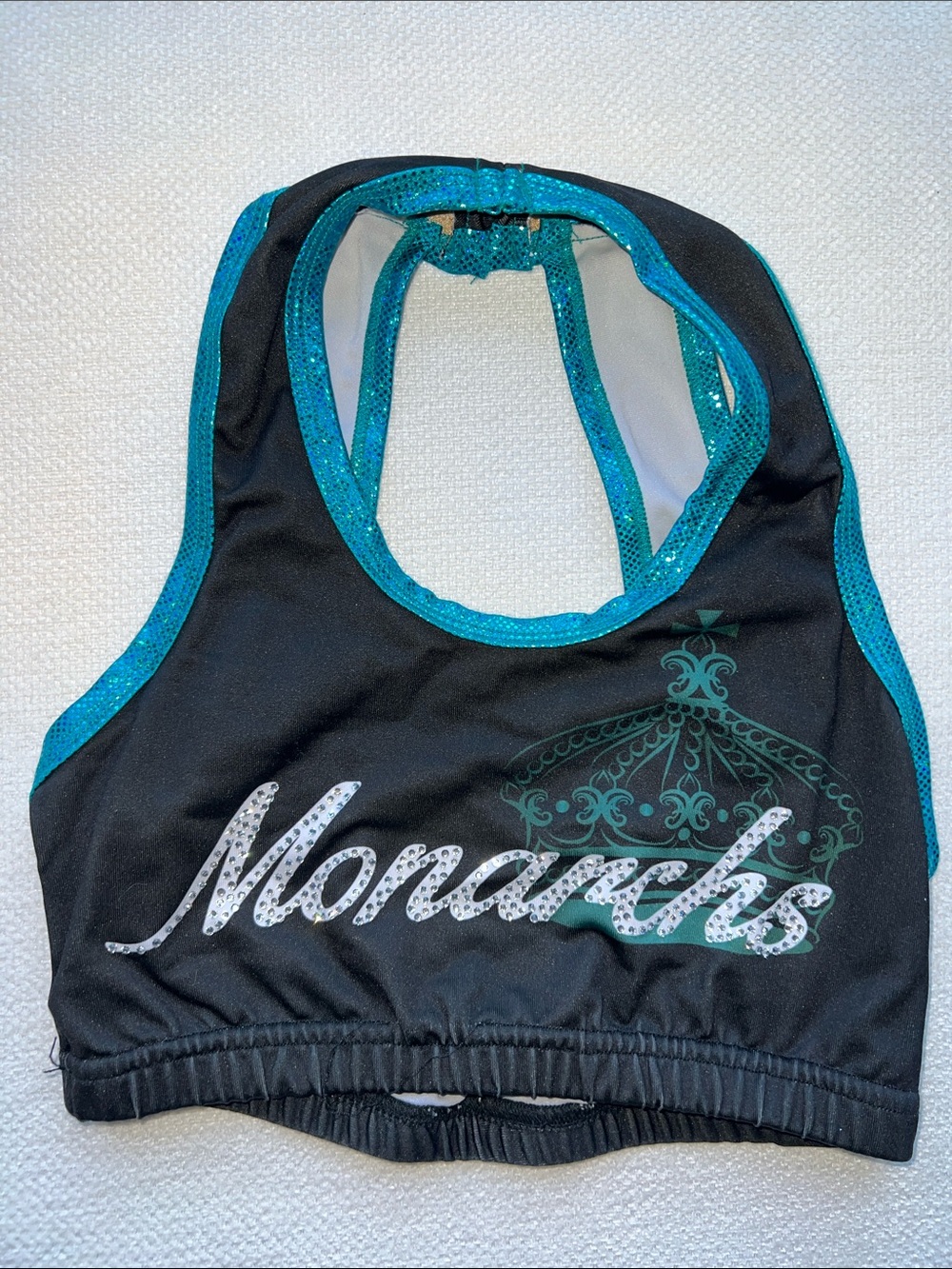 Black and Teal Cheer Extreme (CEA) Monarchs Sports Bra